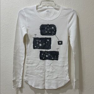Old Navy Kids Pajama Top - White with Black Constellation Design
